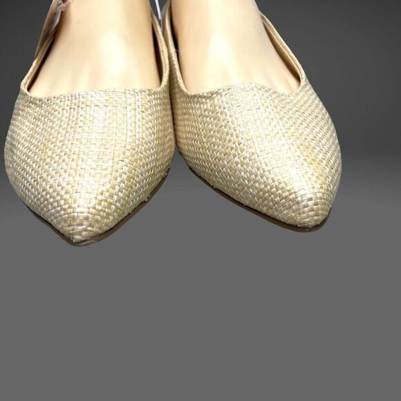 Liz Claiborne Womens Calico‎ Natural Weave Pointed Toe Ballet Flat Size 7.5 W - Picture 3 of 11